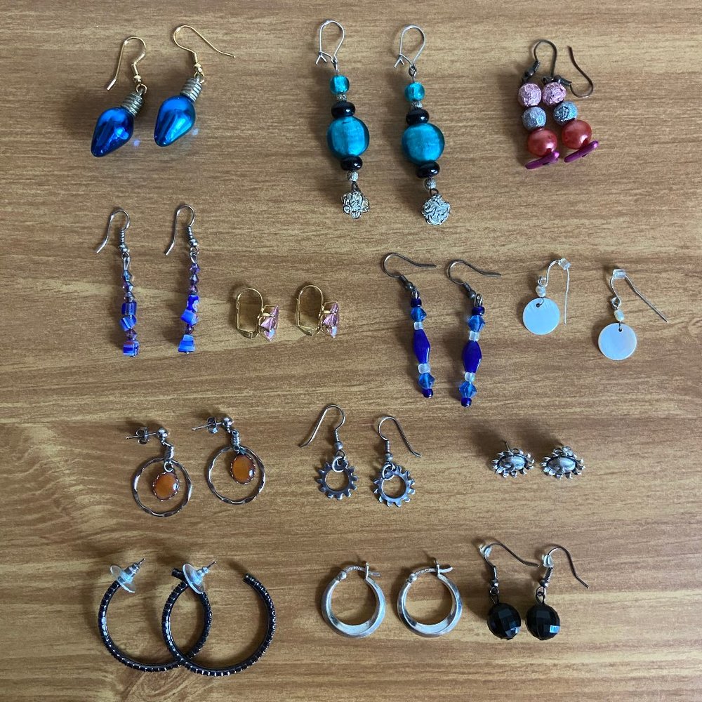 Thirteen pairs of earrings!!